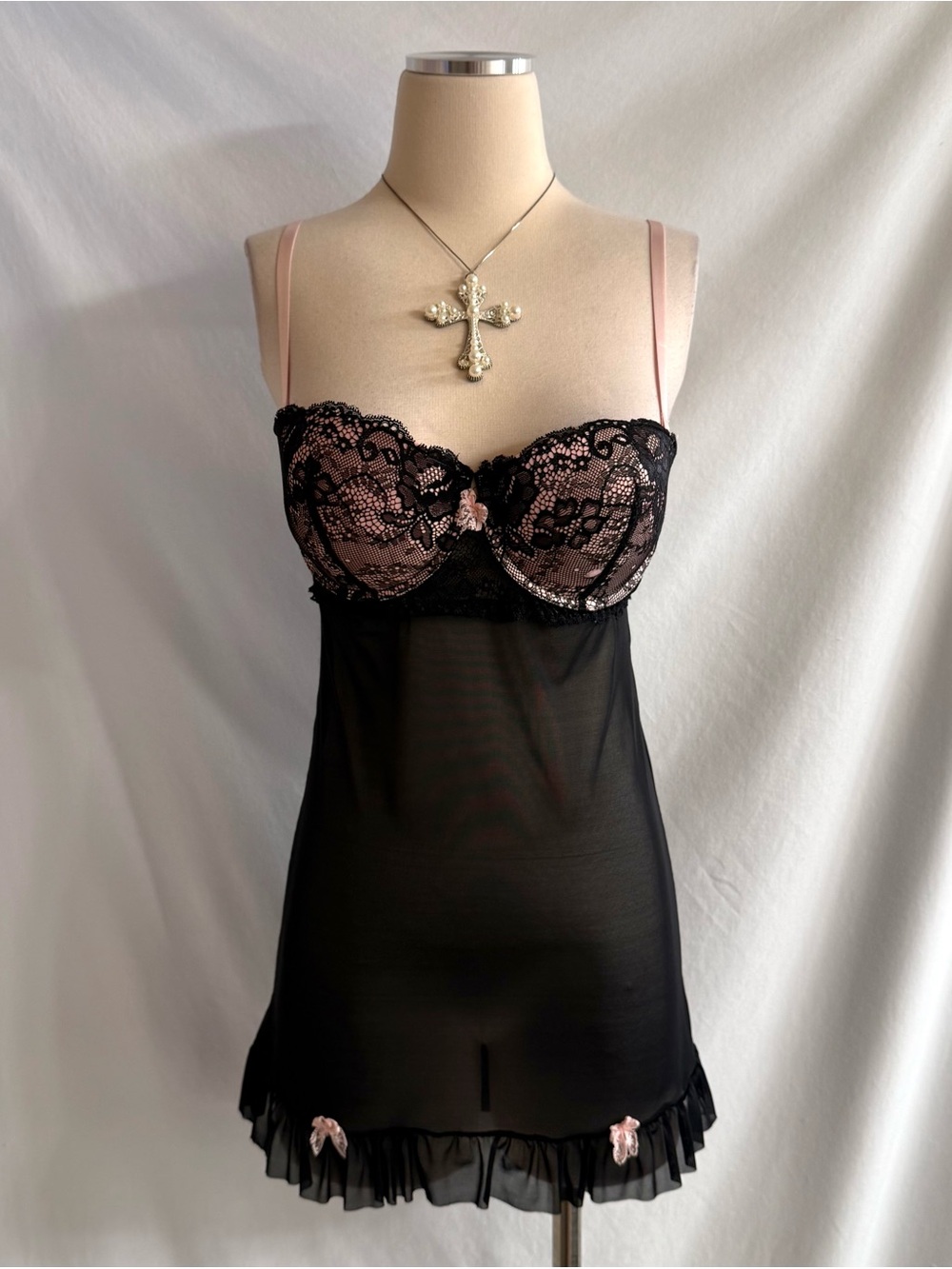 Y2K Sophie B. Lace & Mesh Babydoll